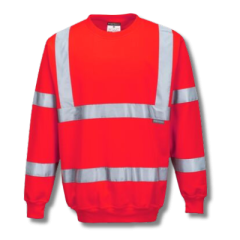 B303 Hi-Vis Sweatshirt-Red-M