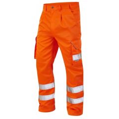 Leo Bideford CT01 Hi-Vis Trousers-Orange-50R