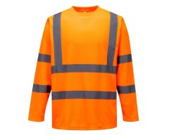 S178 Hi-Vis Long Sleeved T-Shirt-Orange-S