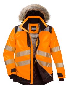PW369 PW3 Hi-Vis Winter Parka Jacket -Orange-XL