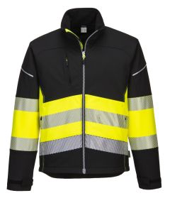 PW375 PW3 Hi-Vis Softshell Jacket -Yellow/Black-S