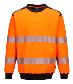 PW379 PW3 Hi-Vis Crew Neck Sweatshirt-Orange-XL