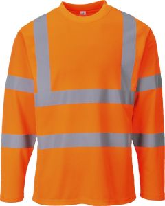 S278 Hi-Vis Long Sleeved T-Shirt-Orange-XL