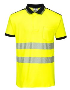 T180 PW3 Hi-Vis Polo Shirt S/S-Yellow-S