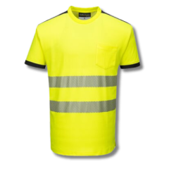 T181 S/S PW3 Hi-Vis T-Shirt-Yellow/Black-M