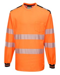 T185 PW3 Hi-Vis T-Shirt L/S-Orange-L