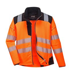 T402 PW3 Hi-Vis Softshell Jacket -Orange/Black-S