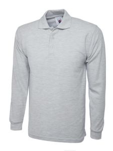 UC113 Long Sleeve Polo Shirt-Grey-S