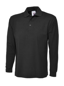 UC113 Long Sleeve Polo Shirt-Black-XS