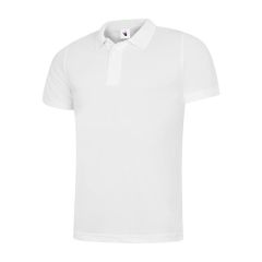 UC127 Mens Super Cool Polo Shirt-White-XL