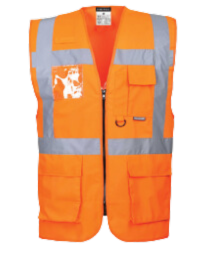 Hi-Vis Exec Vest Zipped-Orange-L