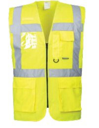 Hi-Vis Exec Vest Zipped-Yellow-M